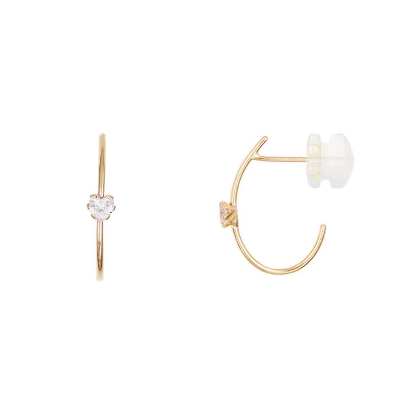 L'Atelier d'Azur Boucles Cœur Zirconium Or 375 Femme