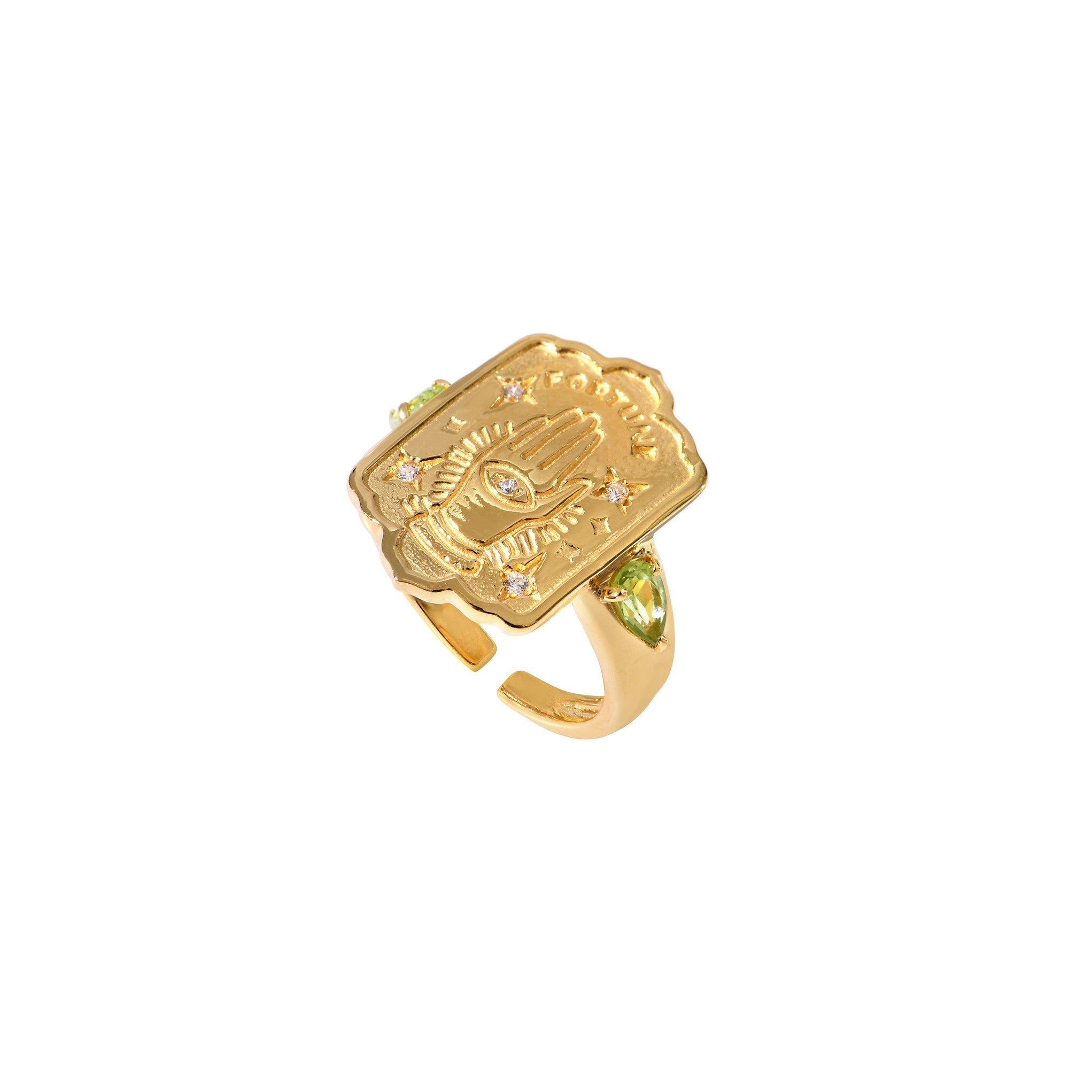 Leticia Ponti Fortune bague améthyste plaqué or ajustable