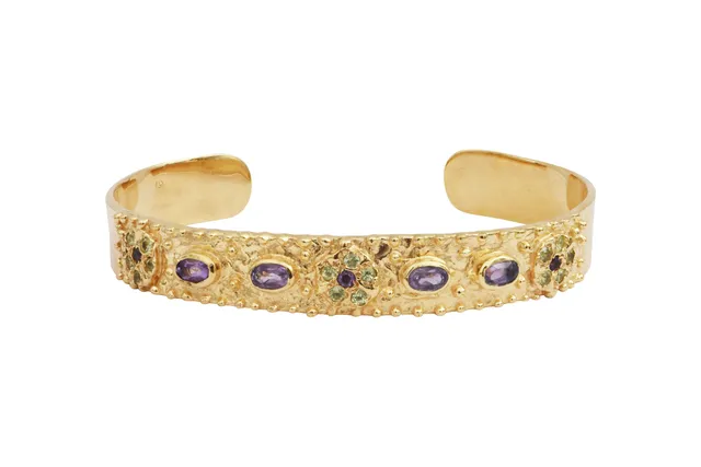 Leticia Ponti Gina bracelet améthyste plaqué or