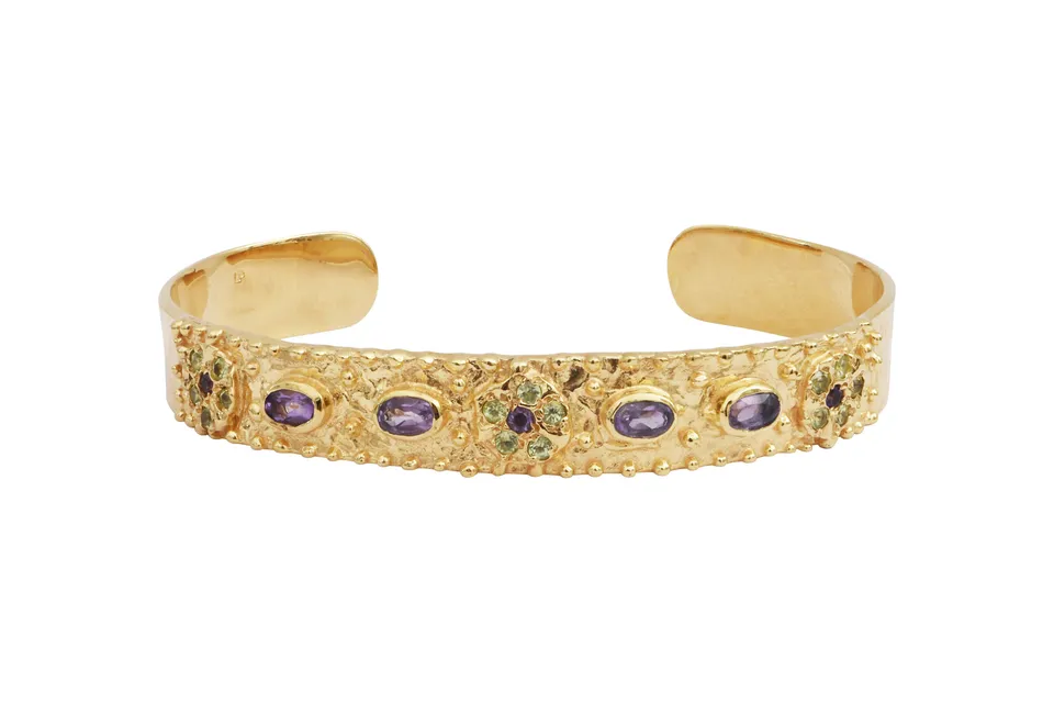 Leticia Ponti Gina bracelet améthyste plaqué or