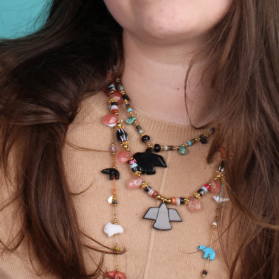 HYPNOCHIC Black Bird collier fantaisie noir