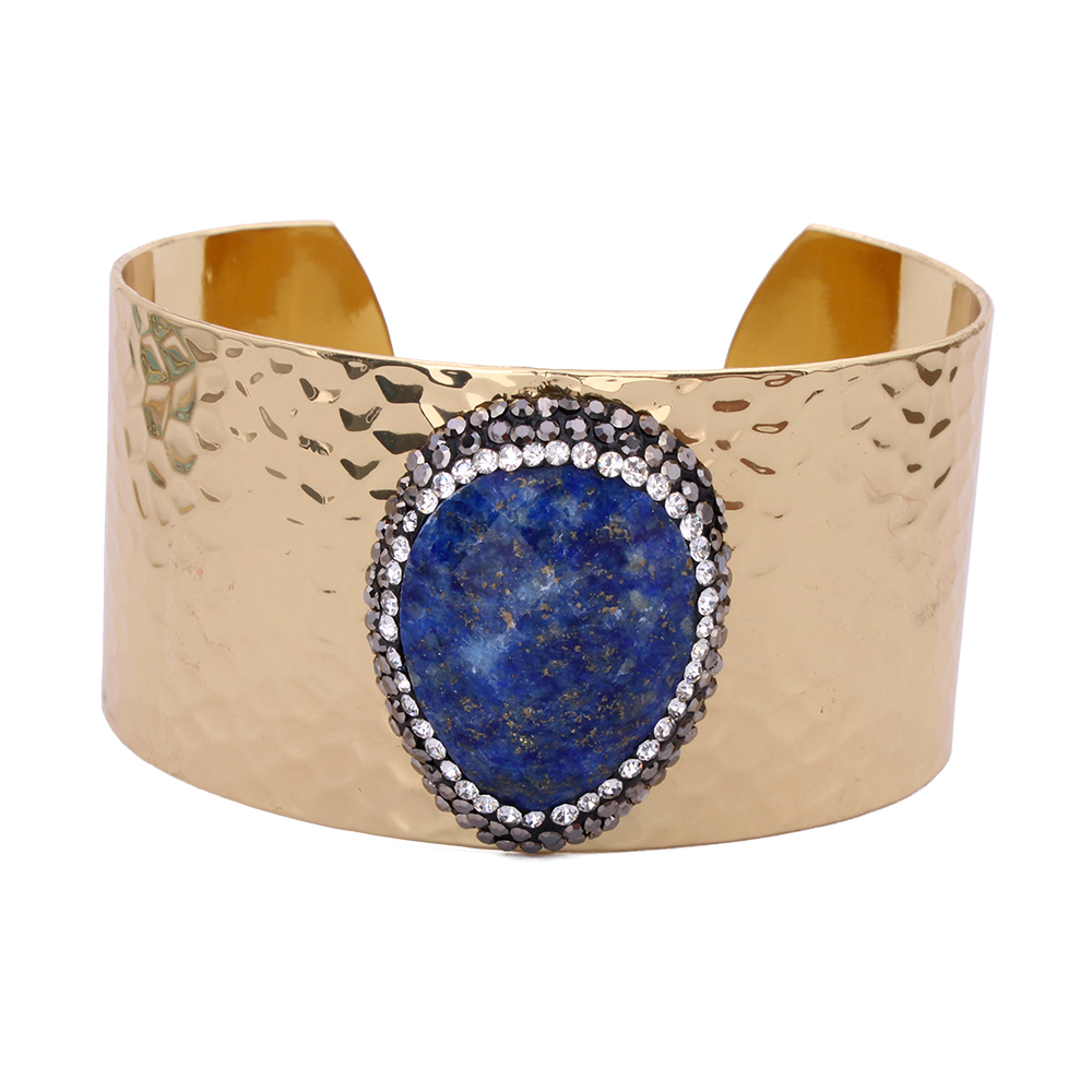 Hypnochic Bracelets Jonc Strass Pierre doré martelé