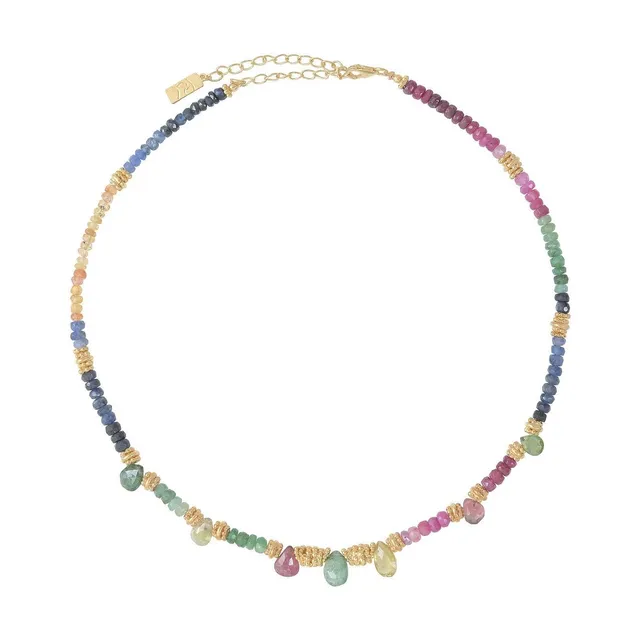 Leticia Ponti Dayra choker saphirs tourmalines 35 cm