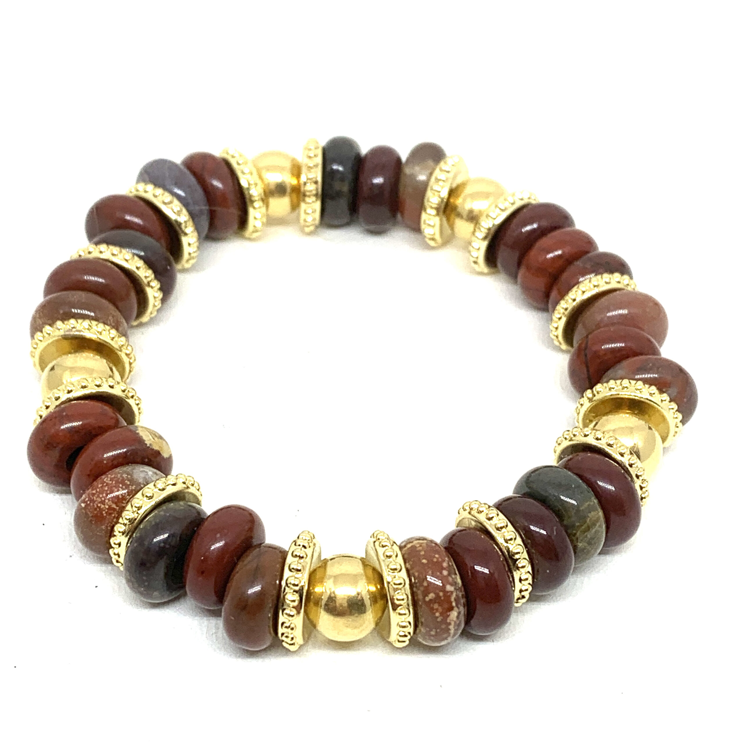 Hypnochic Mahi bracelet pierres naturelles perles dorées