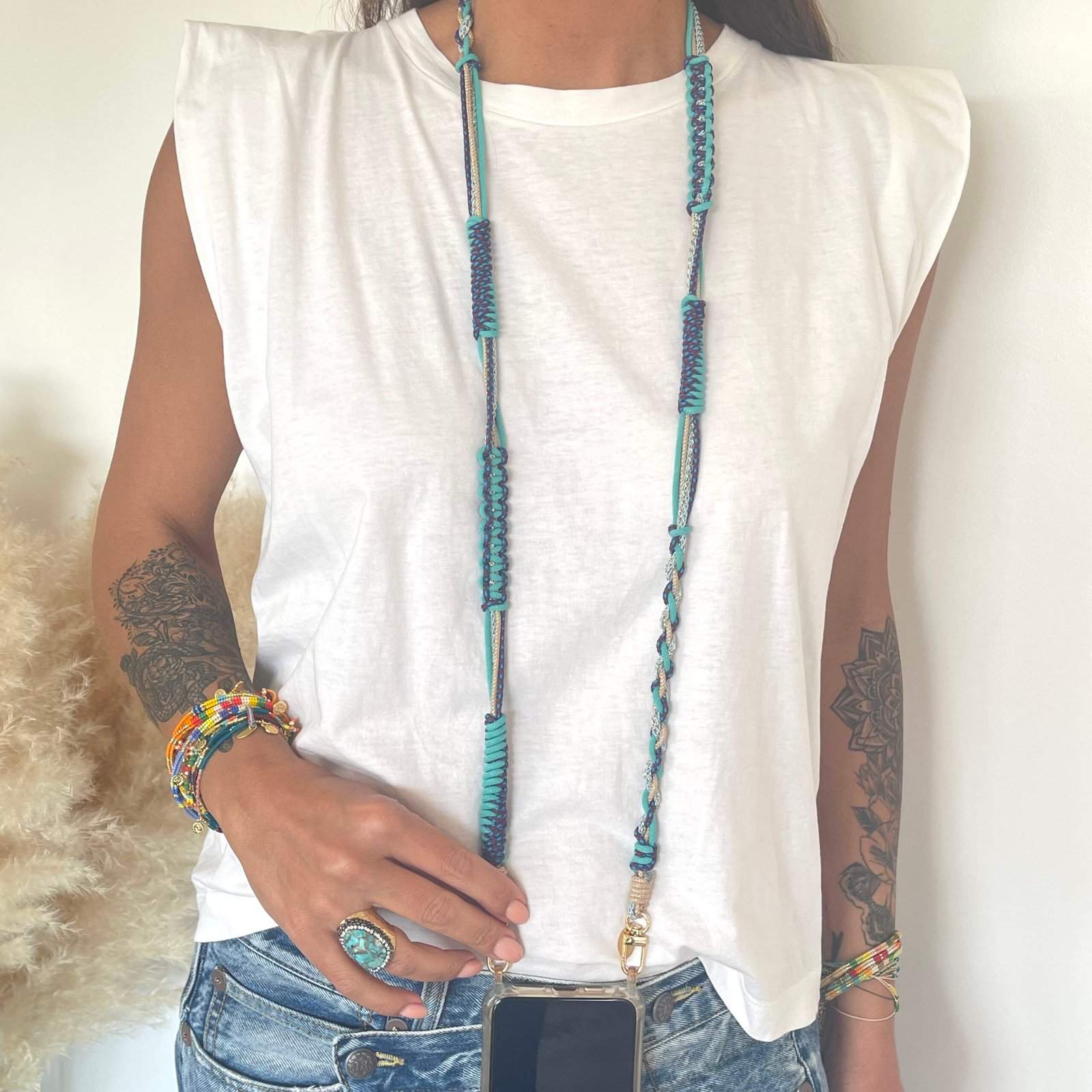 HYPNOCHIC Turquoise cordon téléphone 120 cm