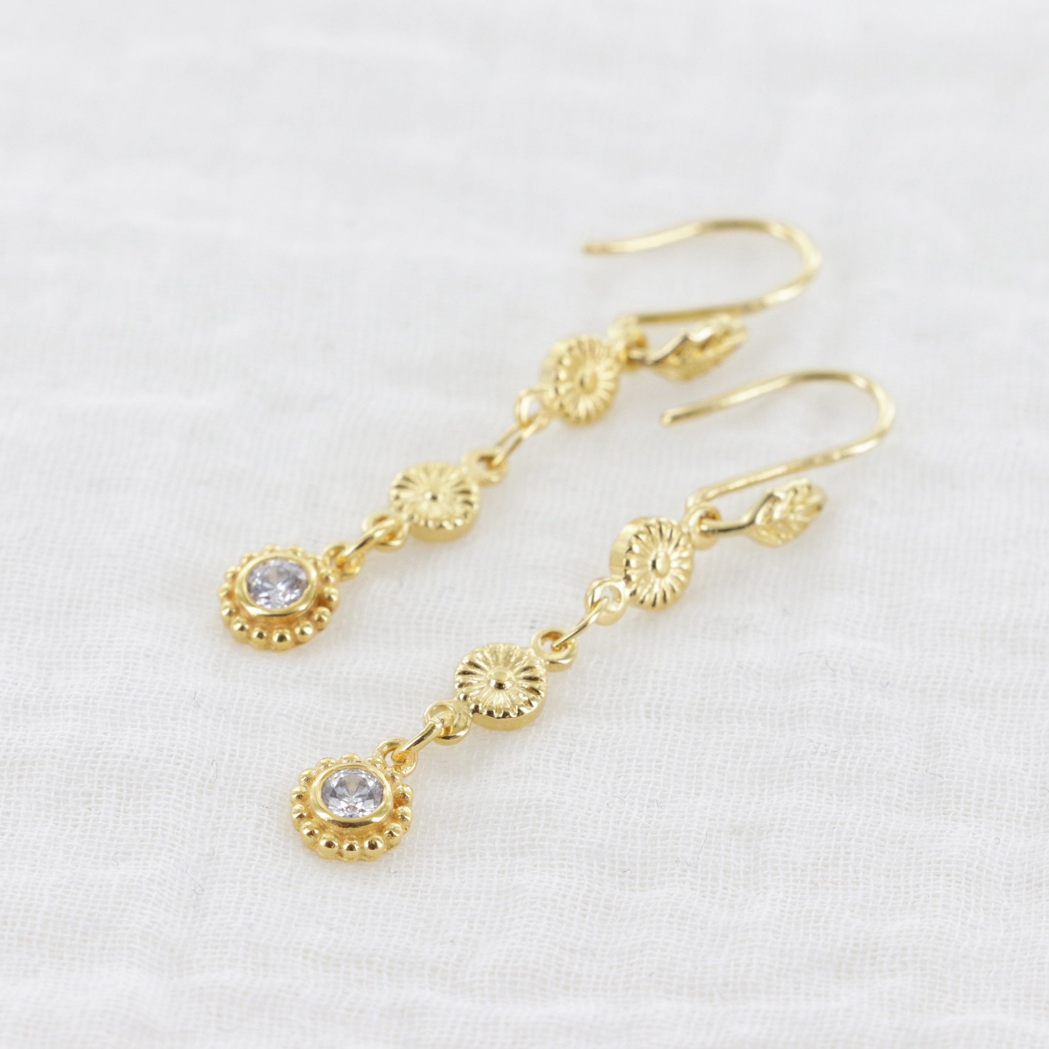 Leticia Ponti Tina boucles d'oreilles zircon doré