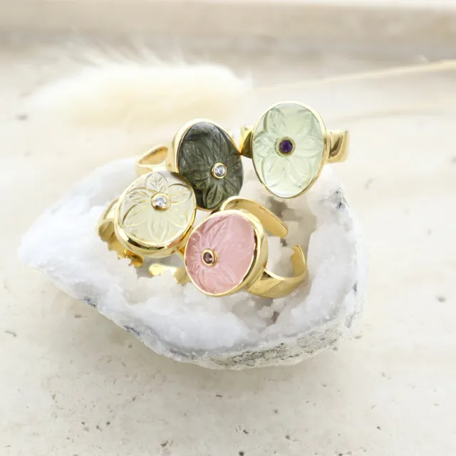 Leticia Ponti Florencia bague quartz lemon plaqué or