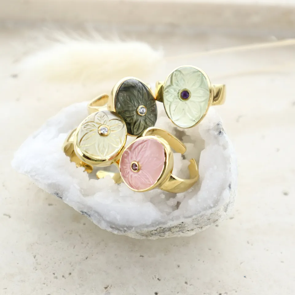 Leticia Ponti Florencia bague quartz lemon plaqué or