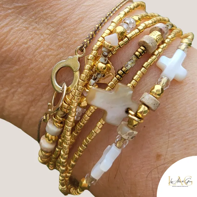 Les Ailes de Gloria Flores bracelet multirangs femme