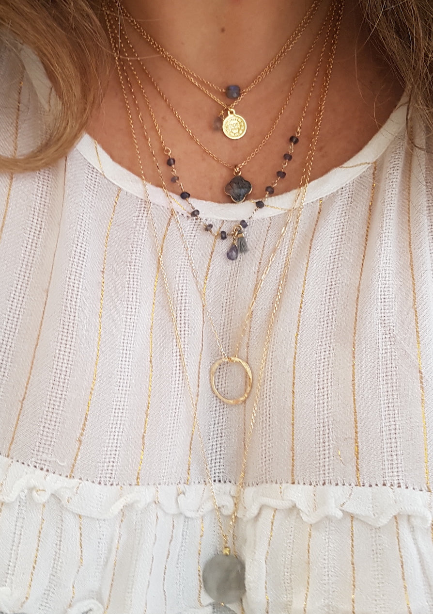 Ô Plum Collier Long Anneau plaqué or 50 cm