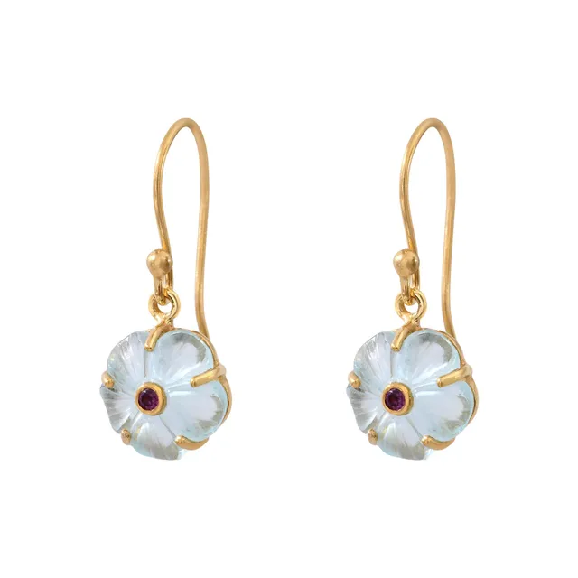Leticia Ponti Iris boucles d'oreilles péridot plaqué or