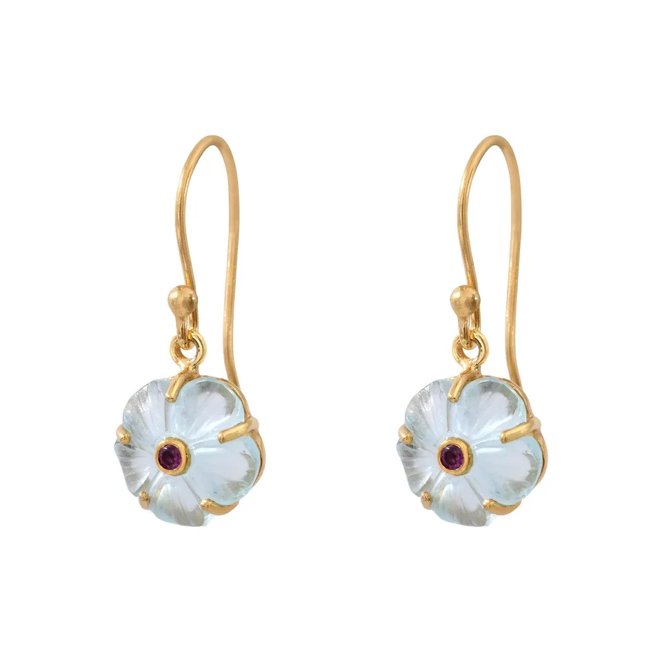 Leticia Ponti Iris boucles d'oreilles péridot plaqué or