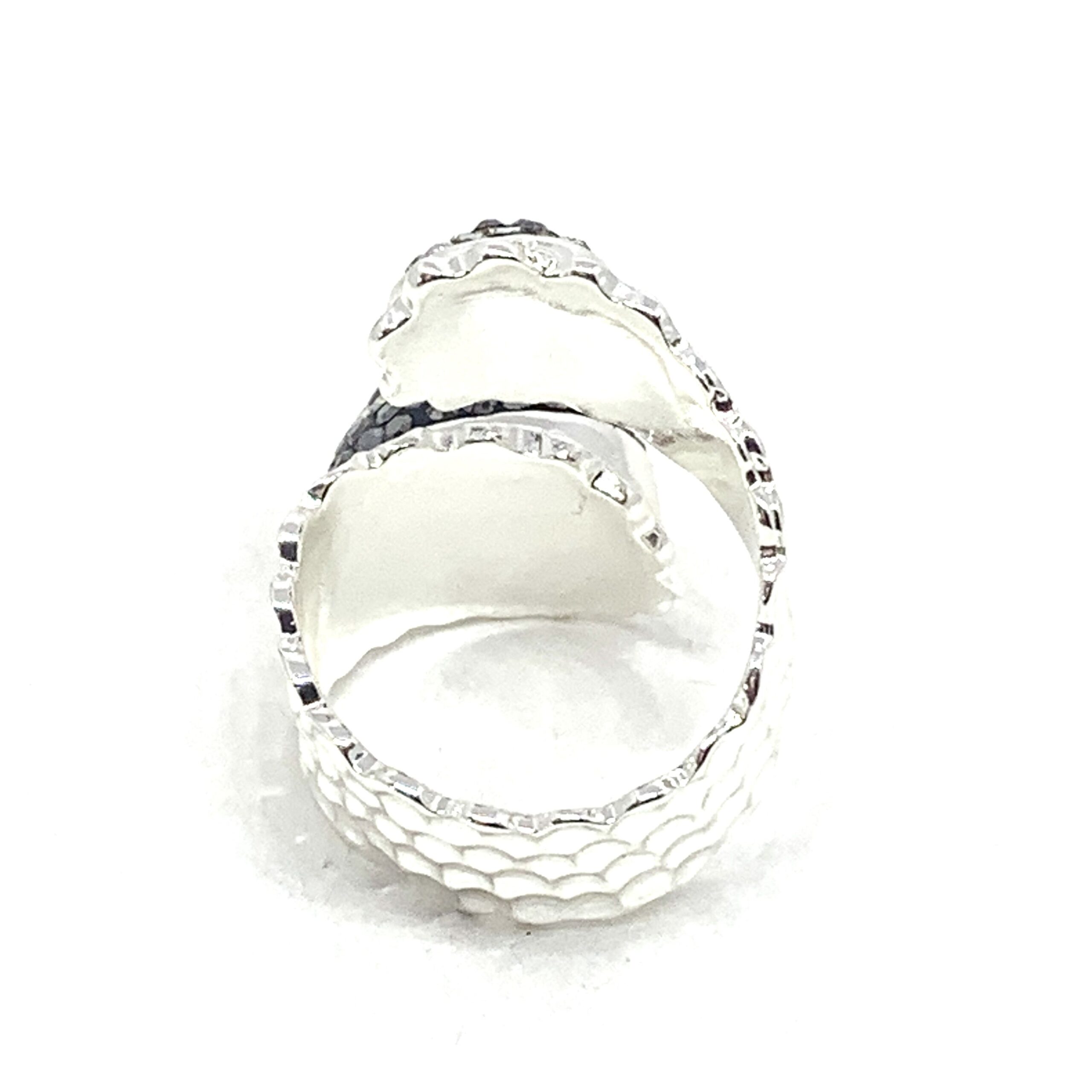 Hypnochic Melina bague ajustable argentée vert d'eau