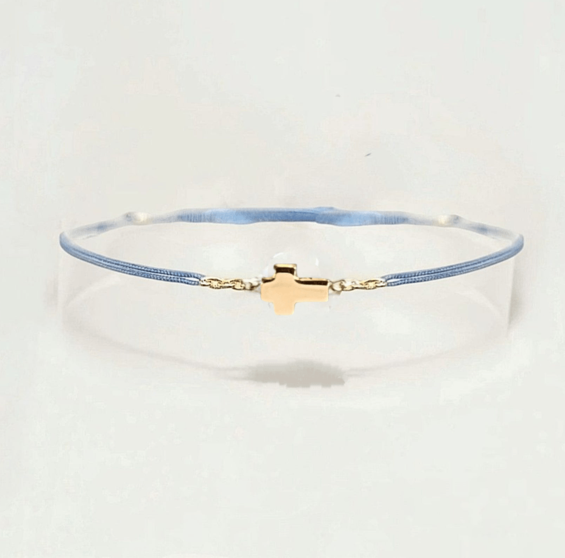 Ô PLUM Bracelets Cordon Croix bracelet réglable plaqué or