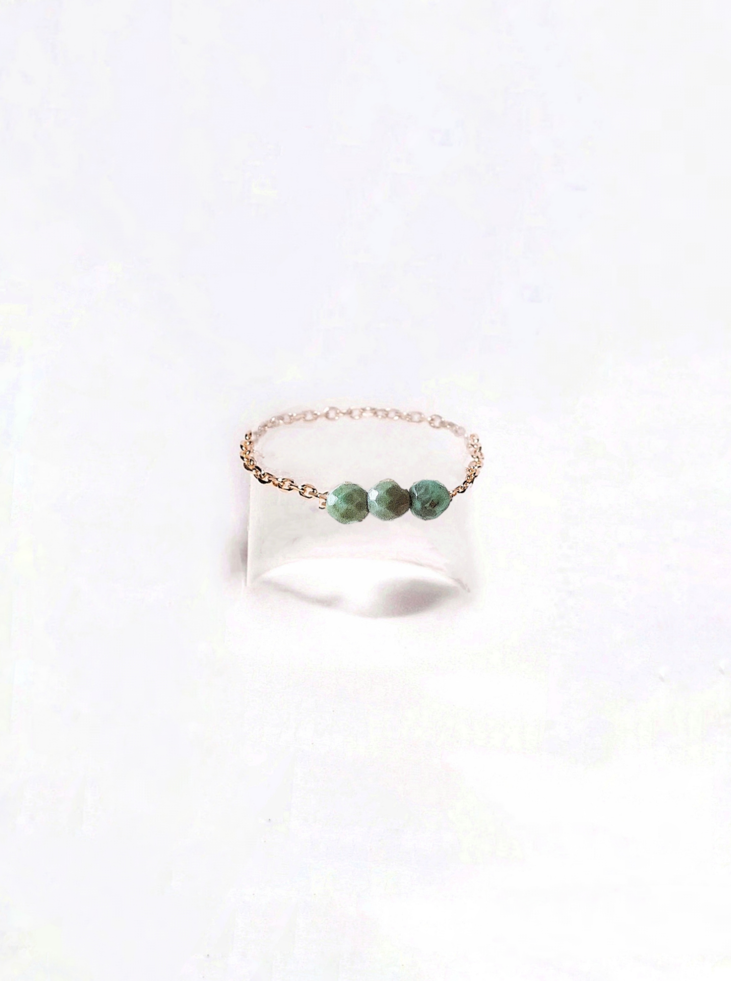 Ô Plum Jamy bague chaîne turquoise plaqué or 52