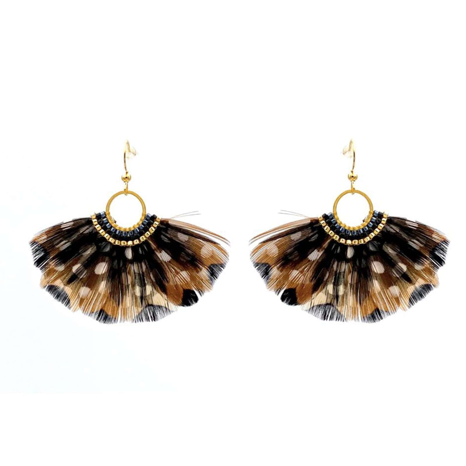 HYPNOCHIC INU boucles d'oreilles clip dorées nacre rose 30mm