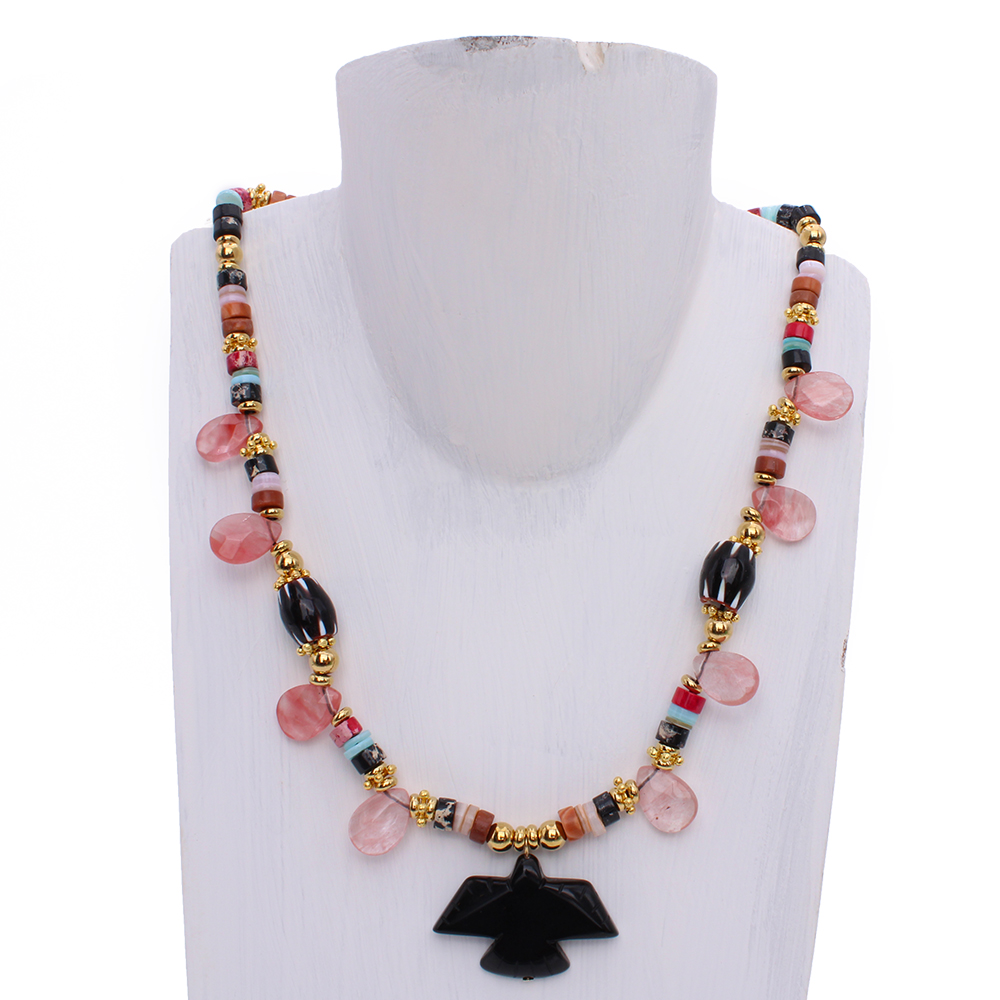 HYPNOCHIC Black Bird collier fantaisie noir
