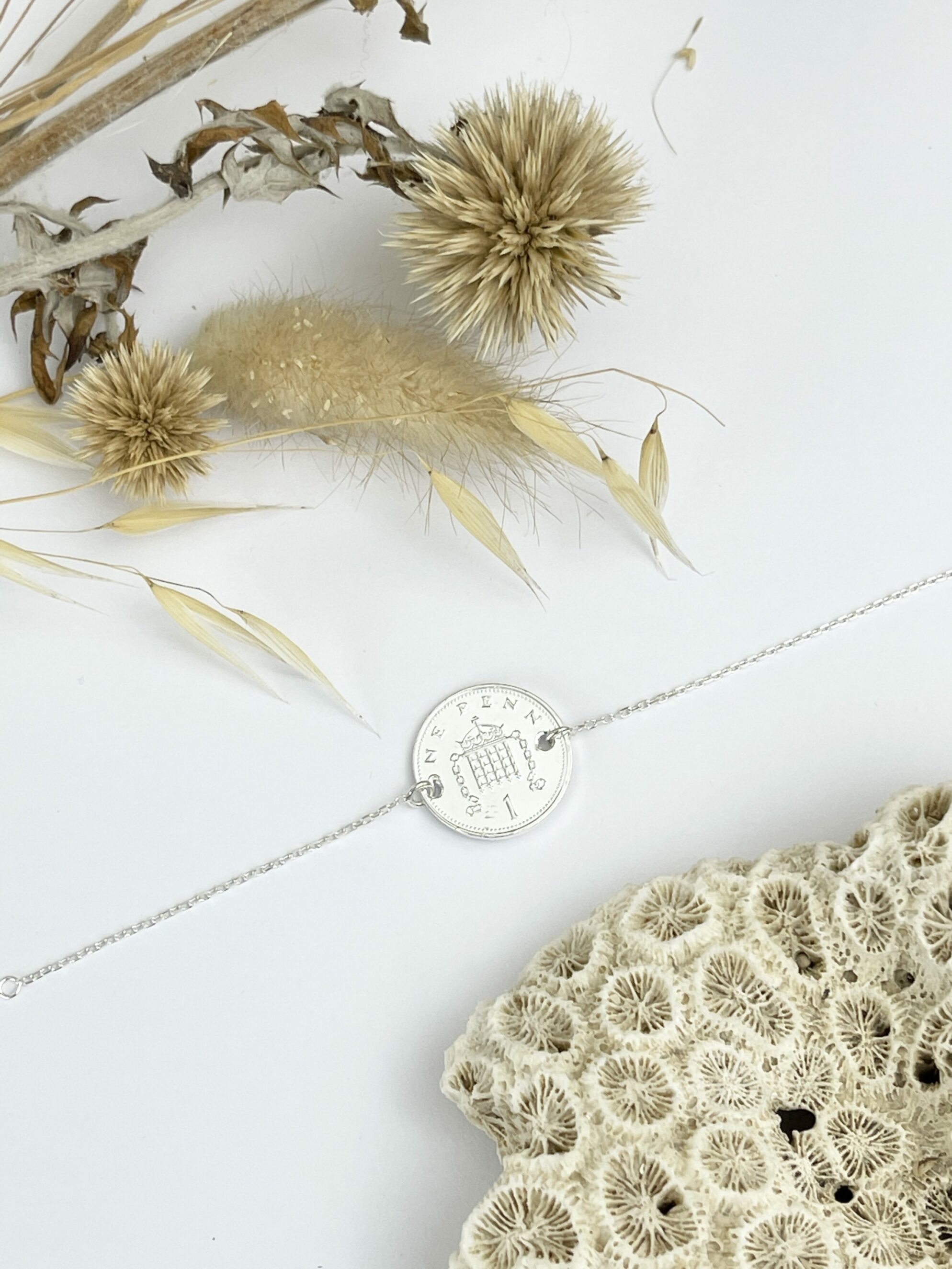 Le P’tit Franc One Penny bracelet chaînette argent 15-17 cm