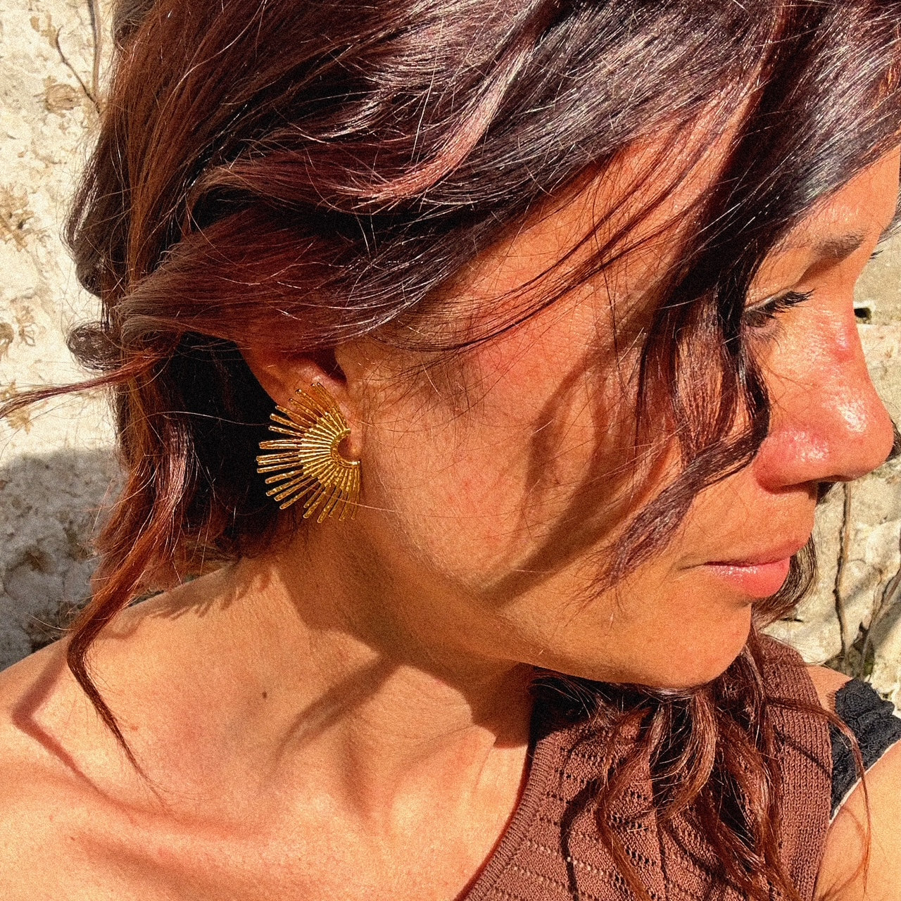 MAD SO CREATION Solea boucles d'oreilles soleil 44 mm