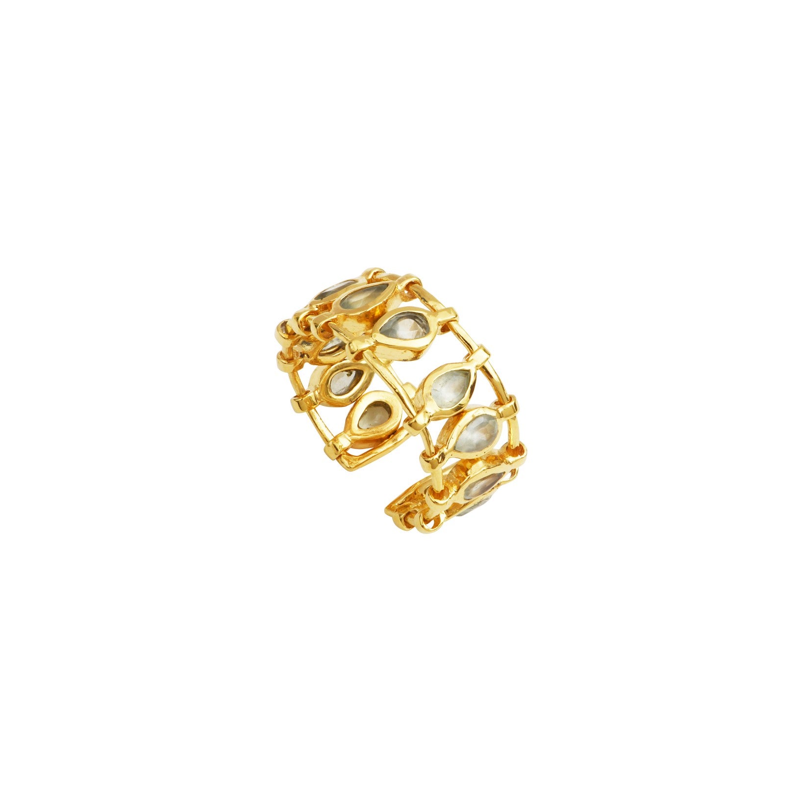 Leticia Ponti Mady bague large grenat ajustable