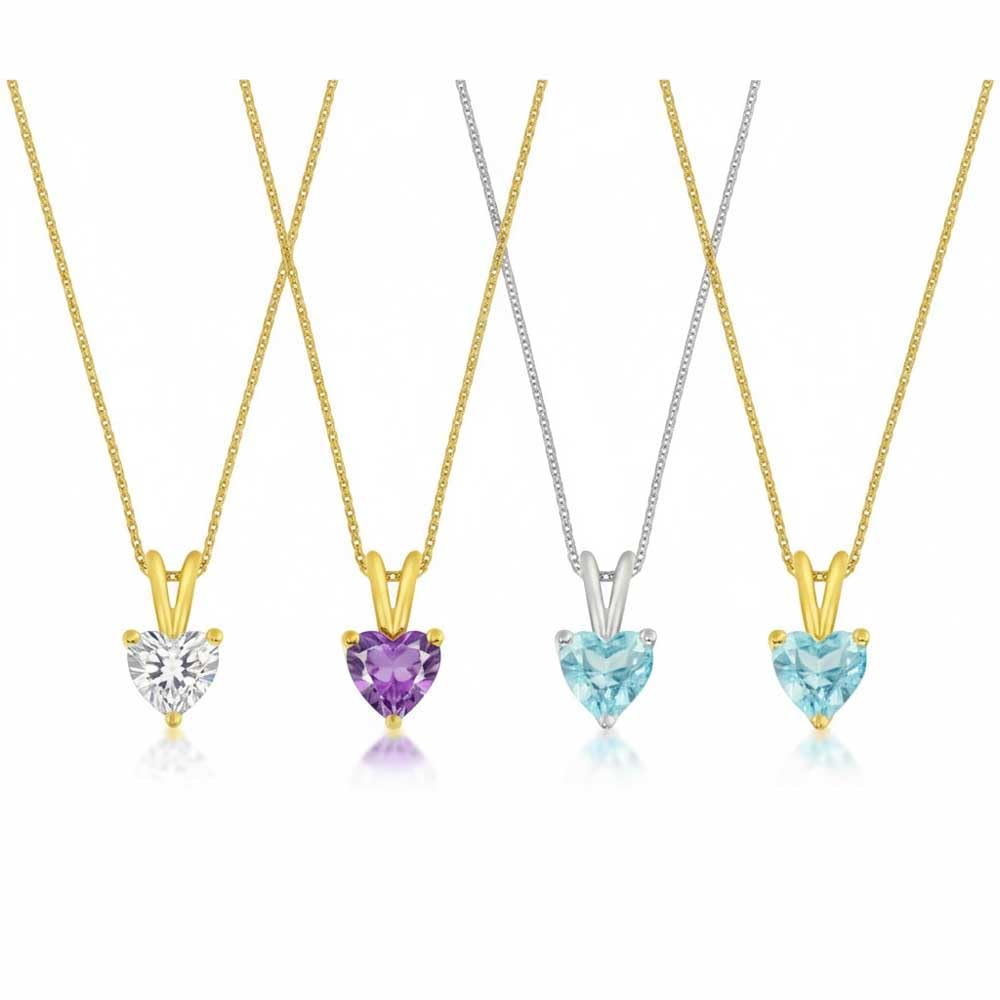 L'Atelier d'Azur Cœur Topaze Bleue Or Jaune Pendentif + Chaîne 9 carats