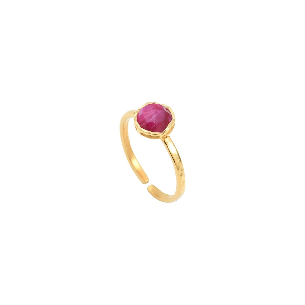 Leticia Ponti Adèle bague calcédoine aqua ajustable
