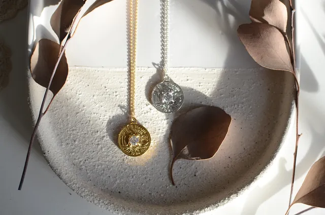 Le P’tit Franc Fraternité Étoilé 10 sous collier zirconium argent 45cm