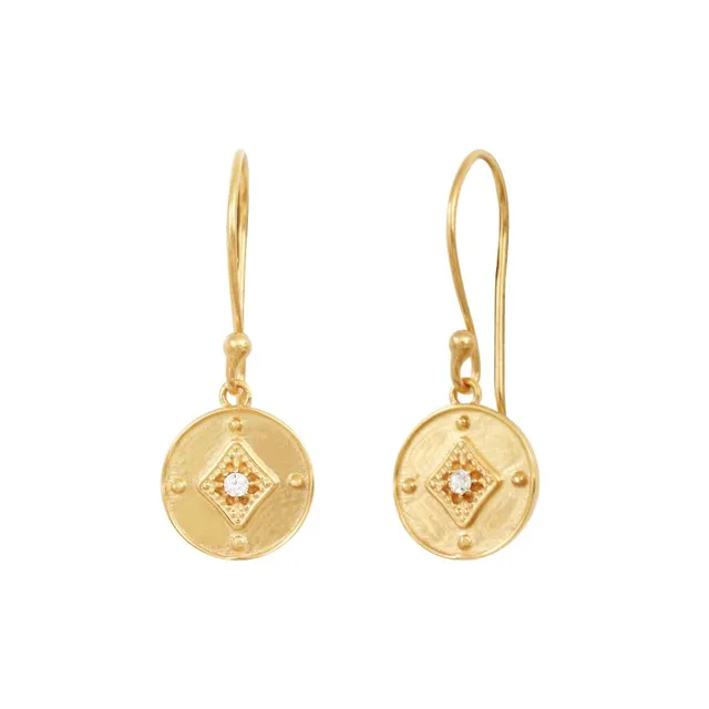 Leticia Ponti Gayane Boucles d'oreilles plaqué or spinelle