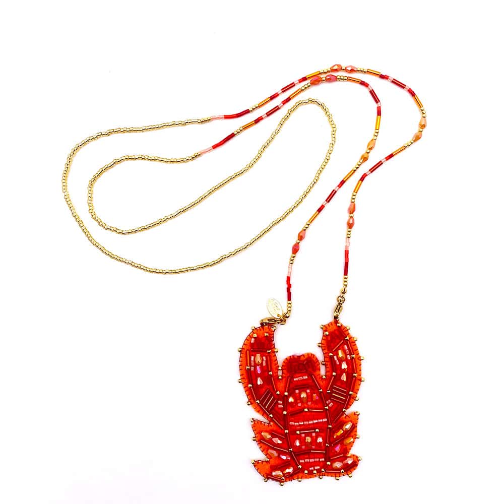 Hypnochic Homard Perles Rouge sautoir perles rouges