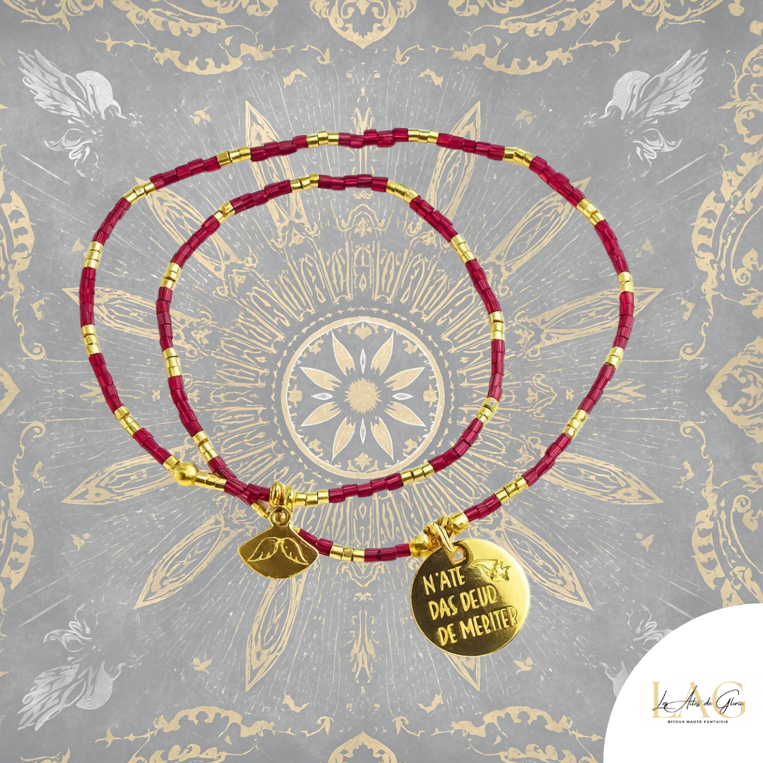 Les Ailes de Gloria Mantra You+Me bracelet gravé personnalisé