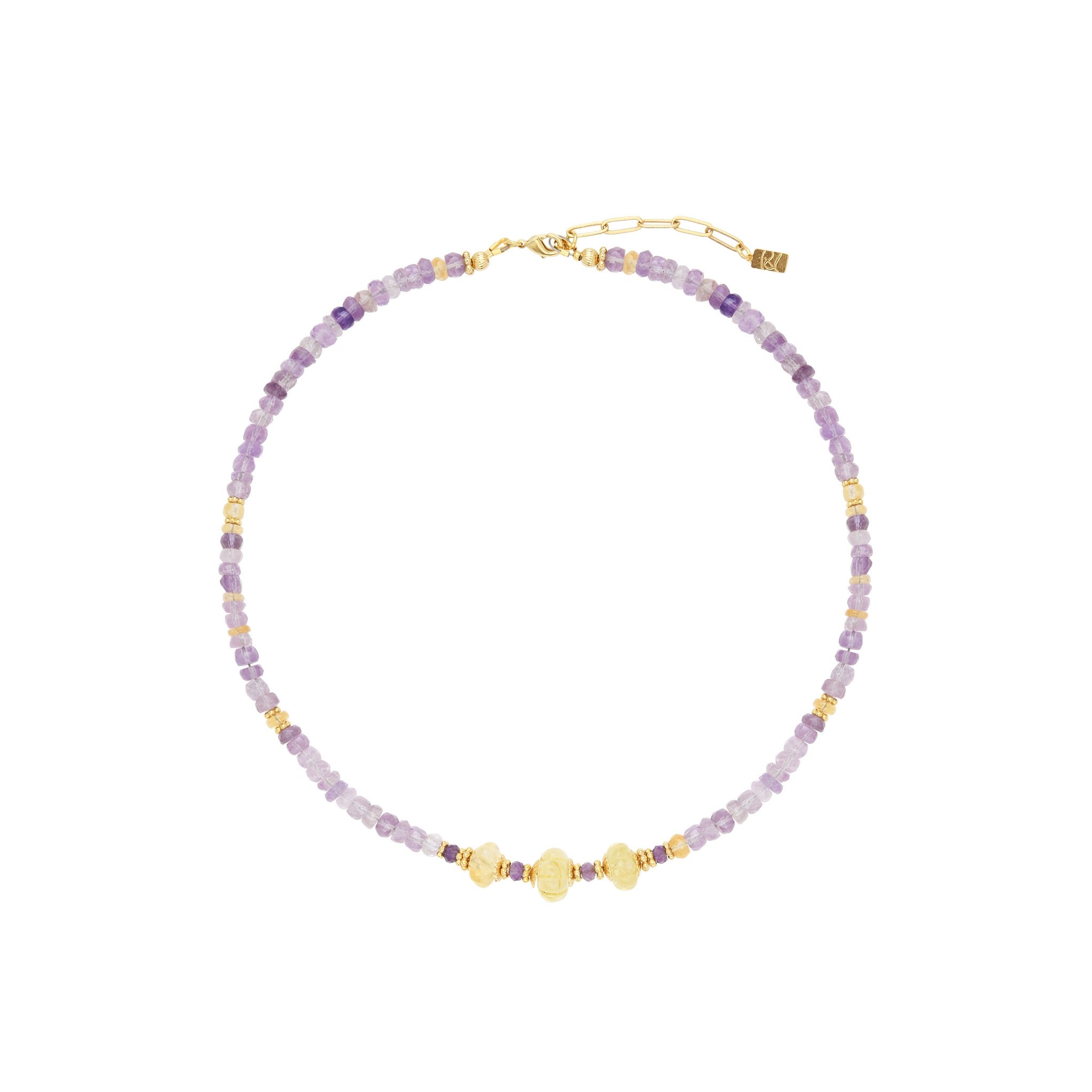 Leticia Ponti Odelia collier pierres labradorite grenat