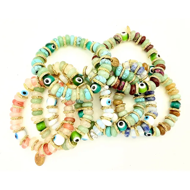 Hypnochic Mahi bracelet pierres naturelles œil nazar