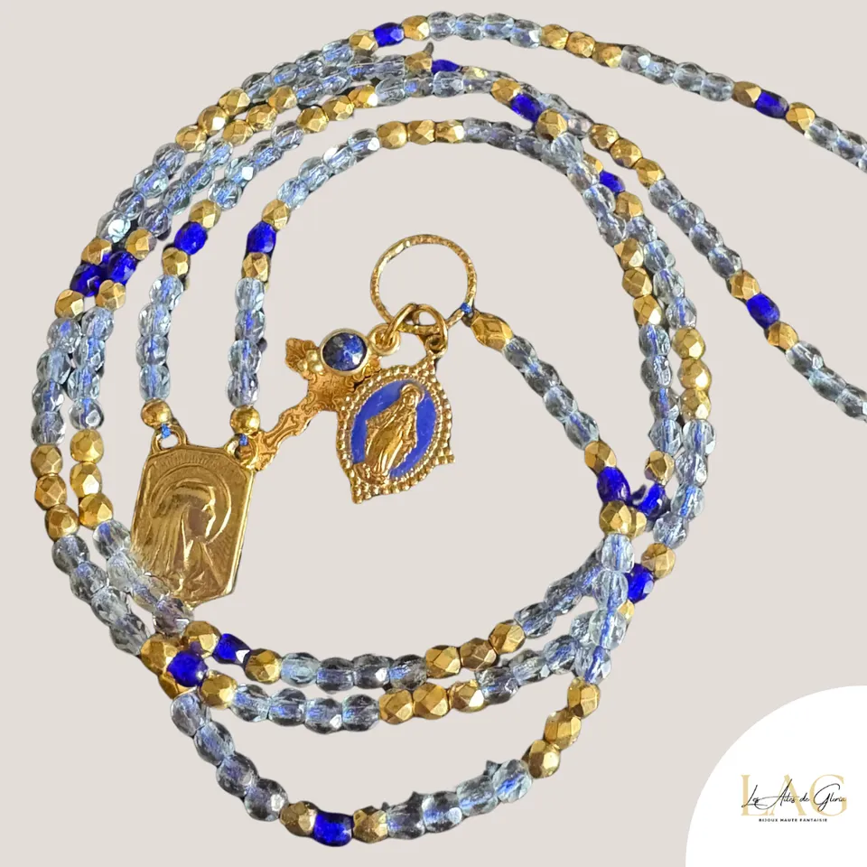 Les Ailes de Gloria Colliers Sautoirs collier Chapelet Azuria prière