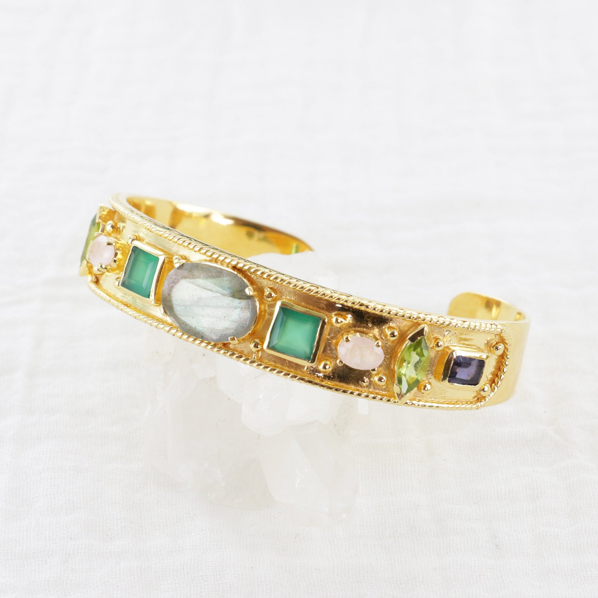 Leticia Ponti Olga manchette plaqué or labradorite