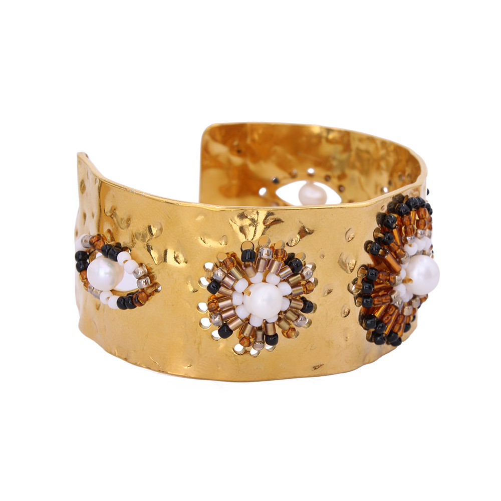 HYPNOCHIC Bracelets Jonc Flora bracelet fleur camel