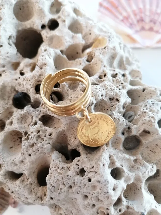Le P'tit Franc Bagues Tourbillon bague jonc 5 centimes