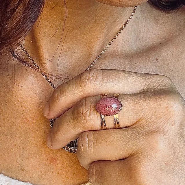 MAD SO CREATION Amia bague améthyste pierre naturelle ajustable