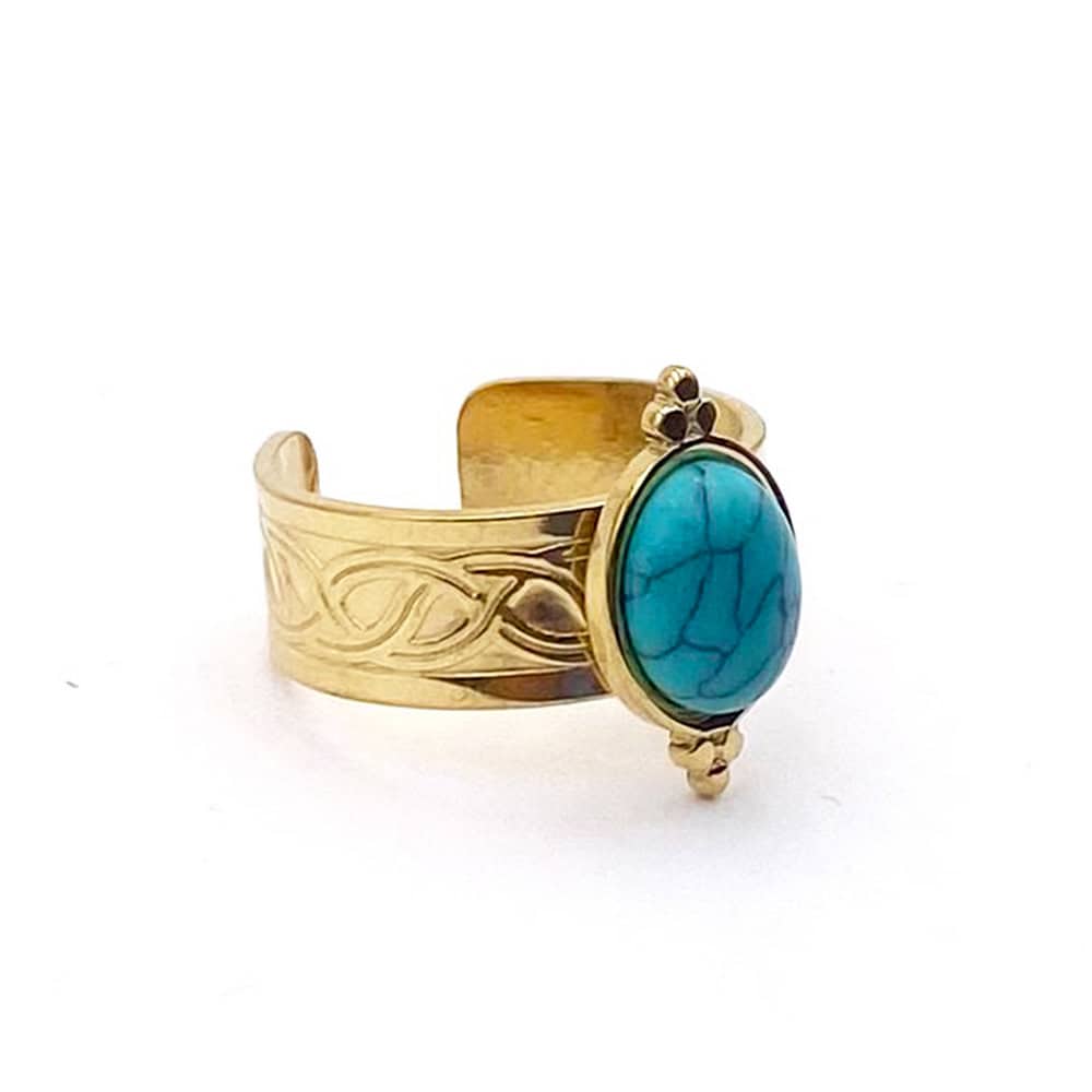 Hypnochic Gaia bague fantaisie acier pierre