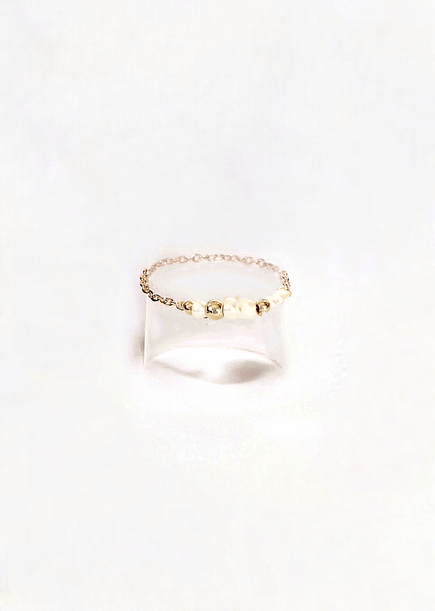 Ô PLUM Gina bague perles plaqué or réglable