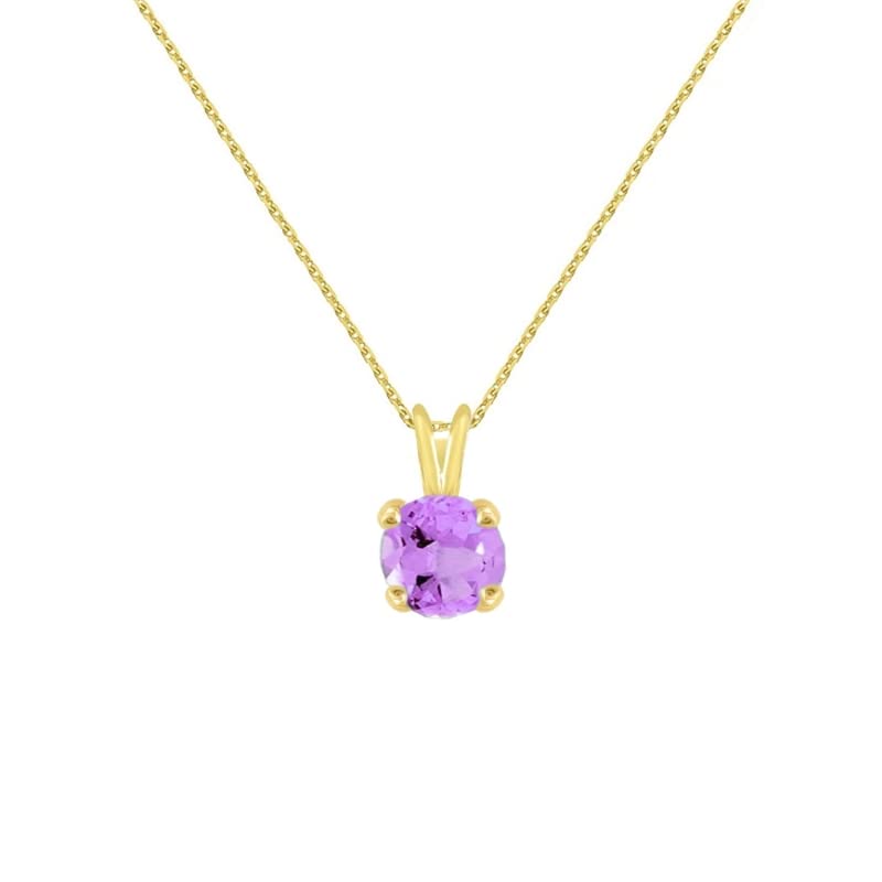 L'Atelier d'Azur Améthyste Ronde pendentif or jaune femme