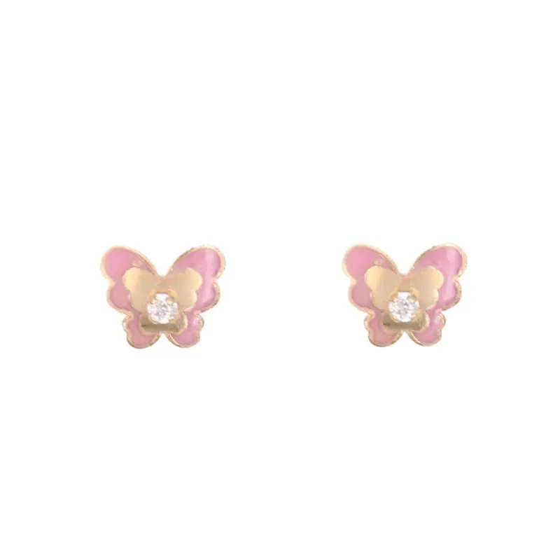 L'Atelier d'Azur papillons boucles or jaune enfant