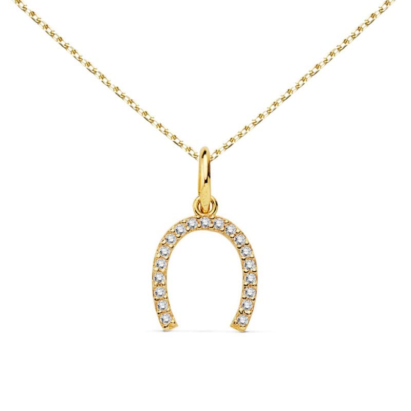 L'Atelier d'Azur Collier fer à cheval or 750 zirconiums