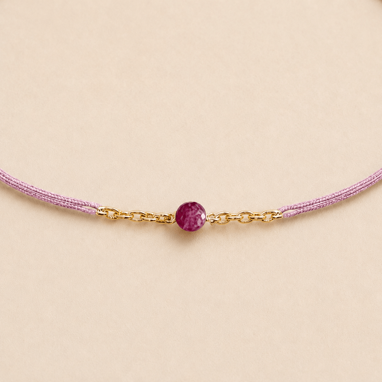 Ô PLUM Bracelets Cordon mini Rubis bracelet cordon rubis 4 mm