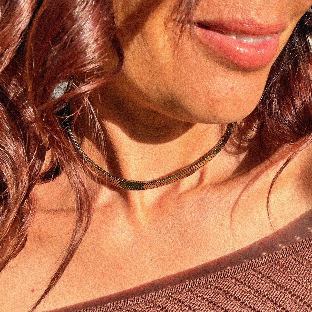 Mad So Creation Grace choker hématite dorée 33,5 cm