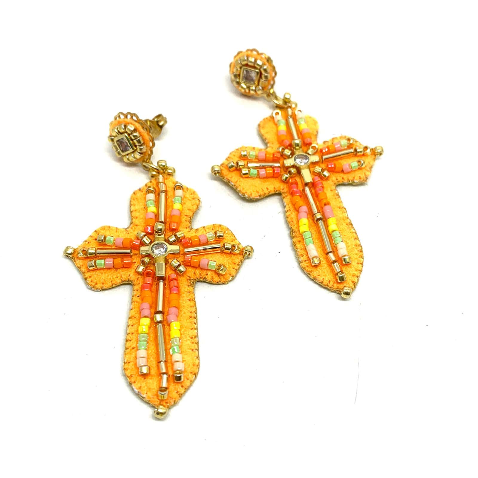 Hypnochic Marta boucles d'oreilles croix feutrine grand modèle