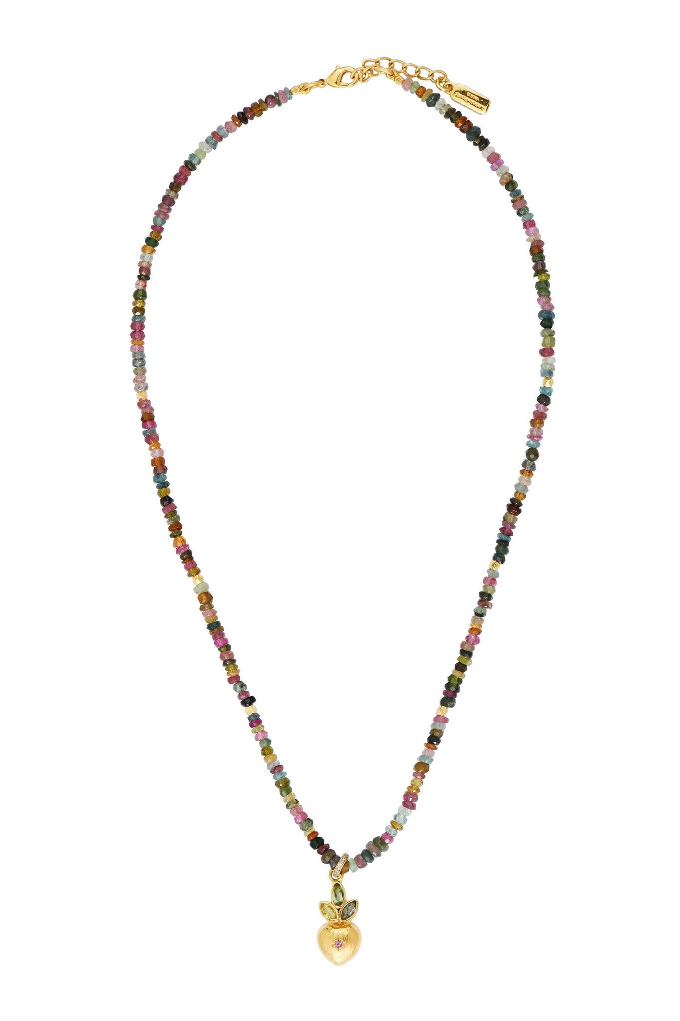 Leticia Ponti Ras de cou Choker Heart Tiny collier tourmaline 38 cm