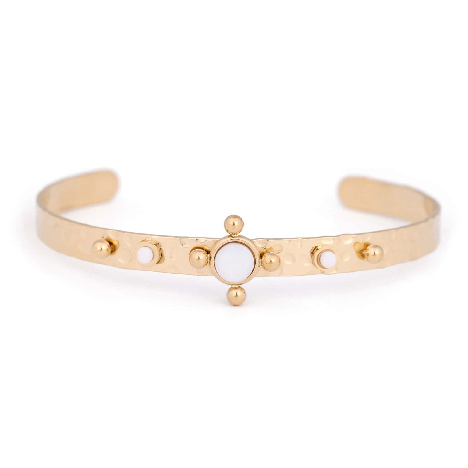 HYPNOCHIC Bracelets Jonc Fantaisie bracelet doré agate blanche