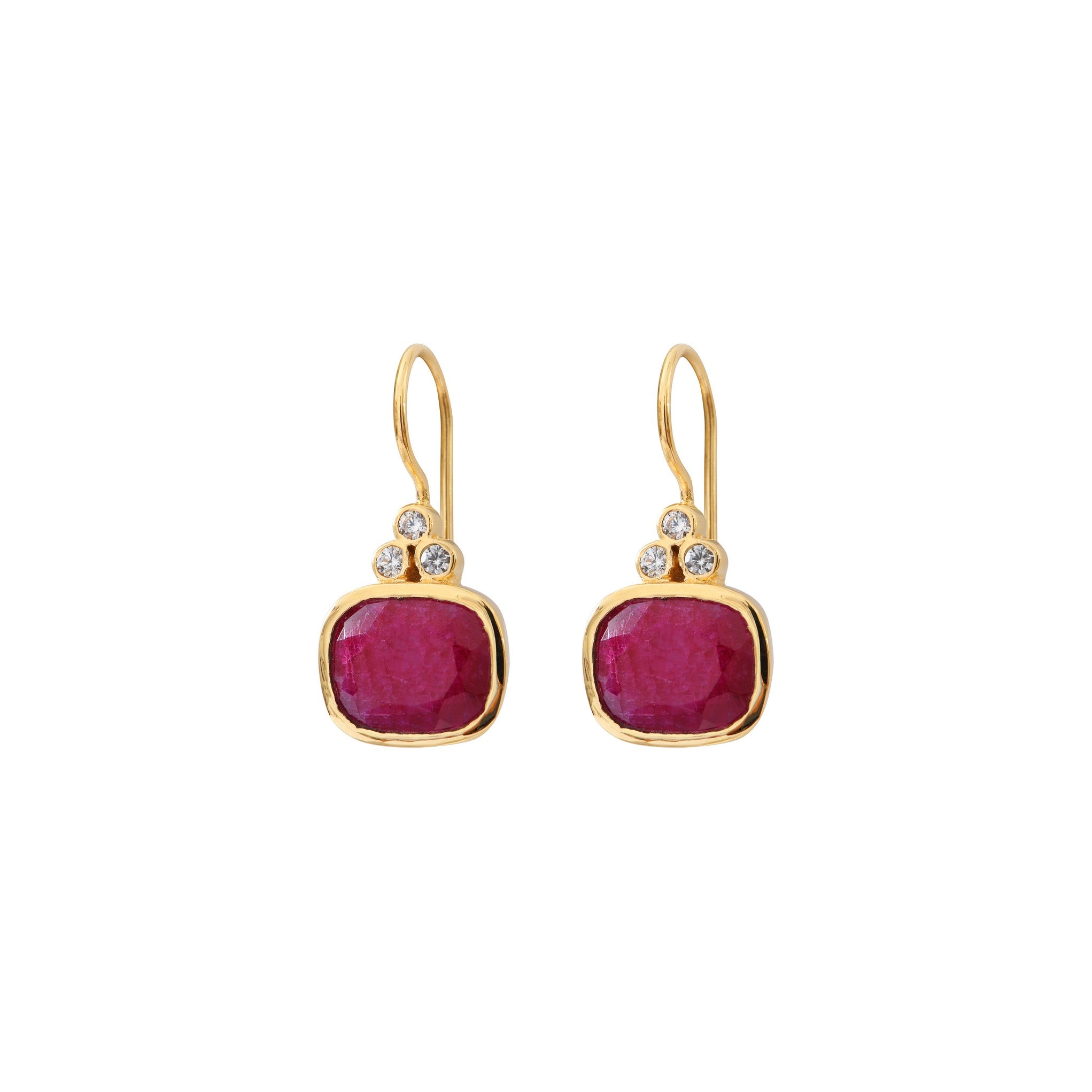Leticia Ponti Lise boucles d'oreilles améthyste plaqué or
