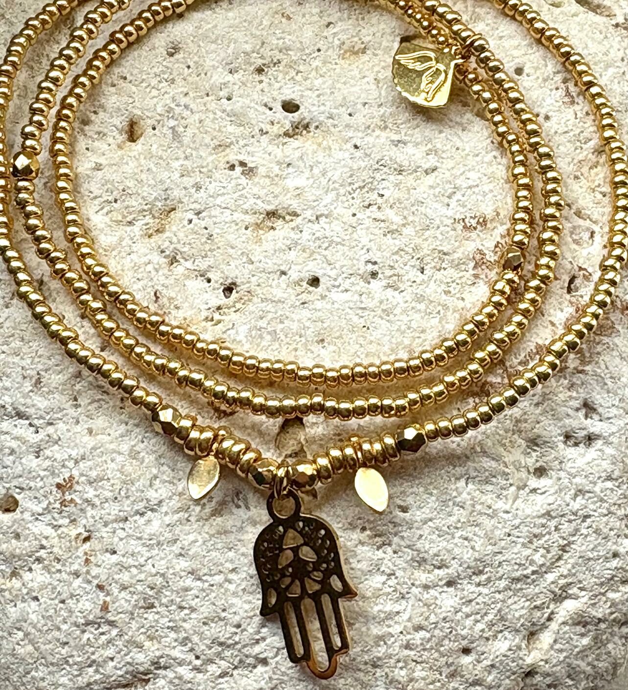 Les Ailes de Gloria Bracelet Multirangs Samira Gold doré fantaisie
