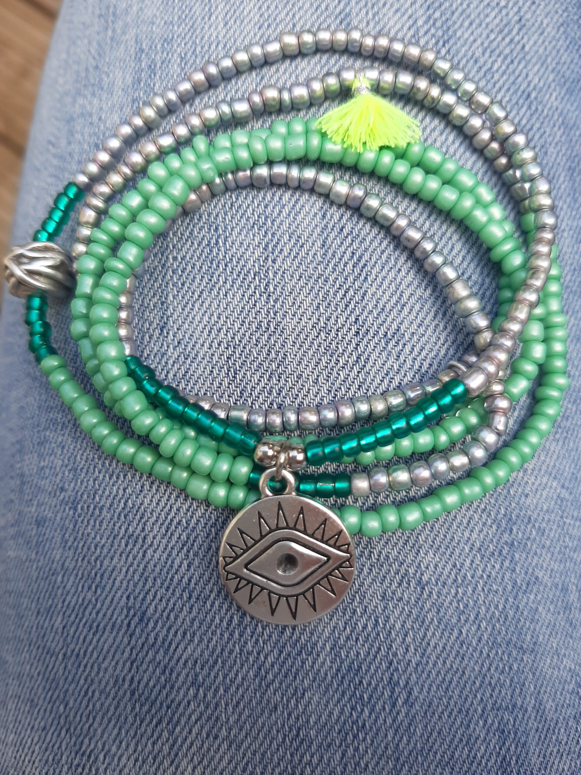 Les Ailes de Gloria XXL Fish Purple bracelet multirangs violet